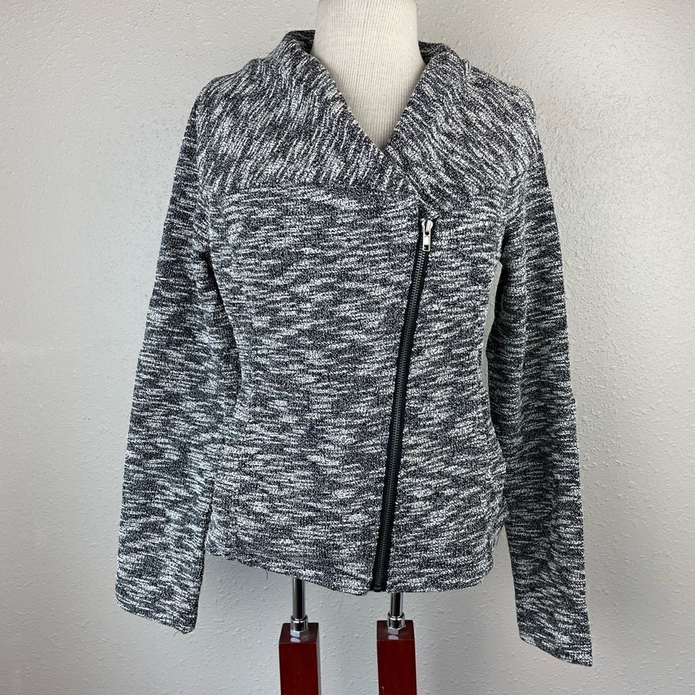 NWT Mystree Black and Gray Heathered Jacket Size S